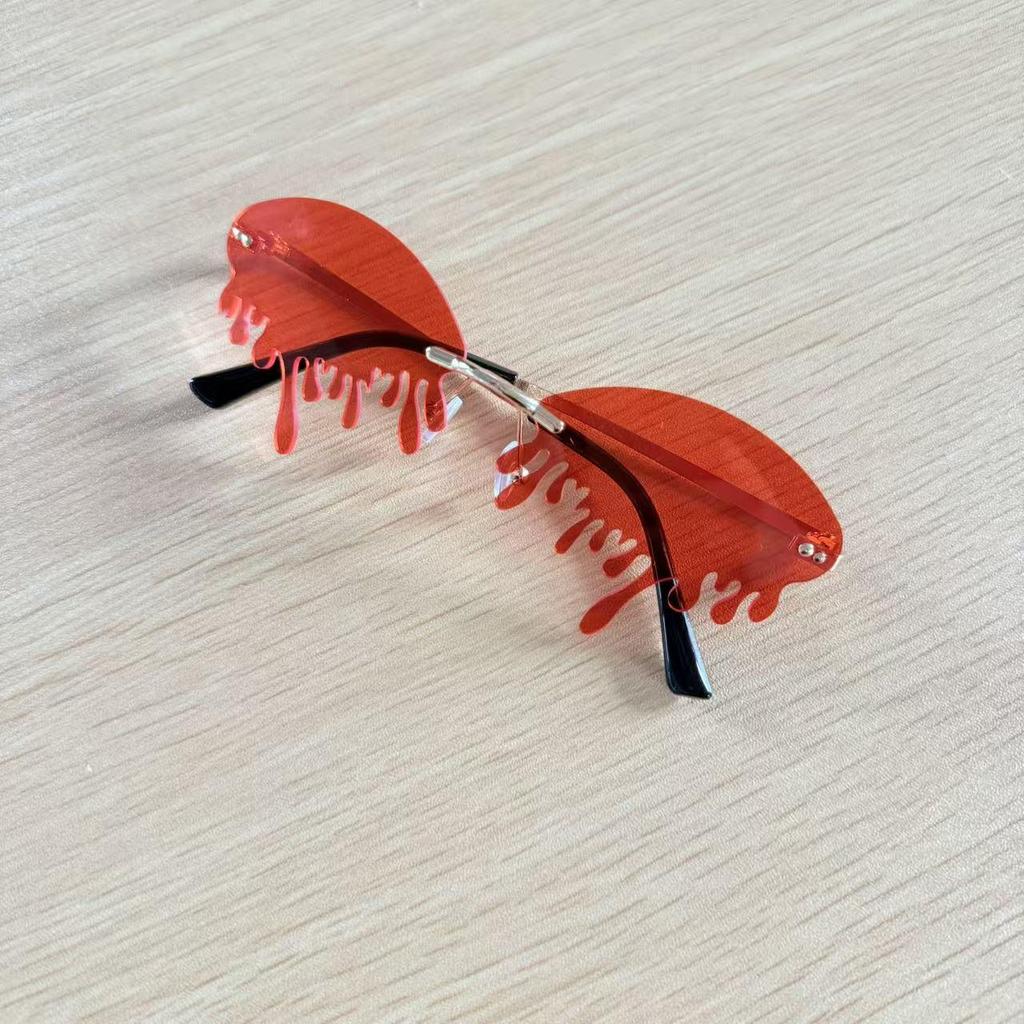 Cross-border Rimless Heart Sunglasses for Halloween and Christmas Parties