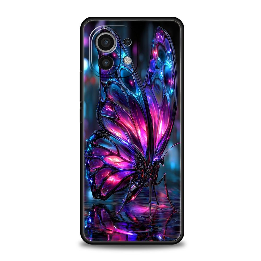 Art Purple Butterfly Phone Case Cover for Xiaomi Mi 17 Pro Max 15 14 13 12 11 Ultra 15T 14T 13T 12T 11T Pro Lite Soft TPU Shell