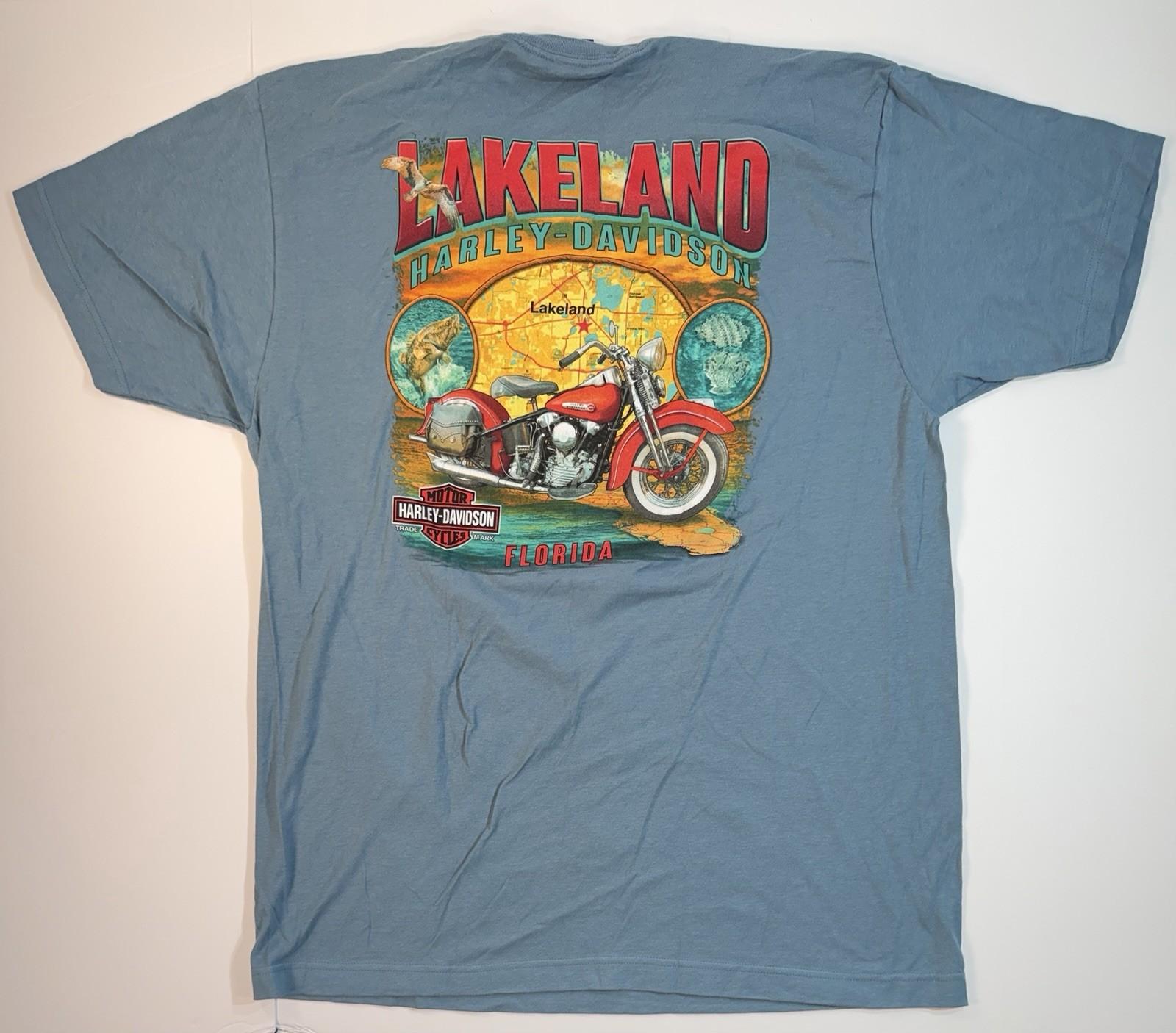 Harley Davidson Lakeland Florida T Shirt Graphic Biker Motorcycle Mens XL Unisex T-Shirt S