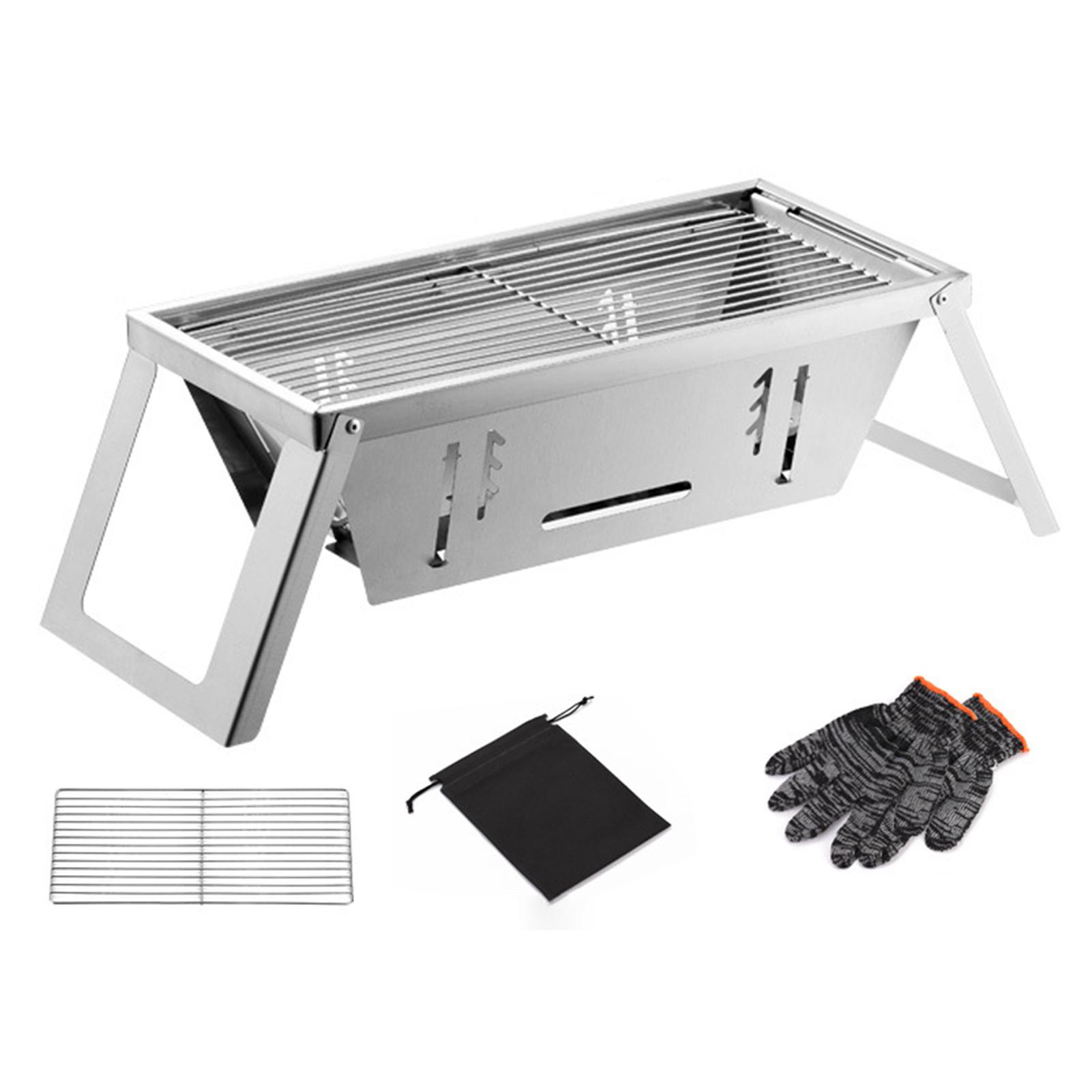 

Портативный складной гриль для барбекю, мини-решетка для гриля из нержавеющей стали для кемпинга на открытом воздухе, бытовые утолщенные настольные грили