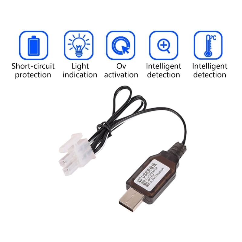 Fast Charging Cable 7.2V Battery Charger USB Powered Lightweight Travel Friendly 5557 2P Model Protections Power Cord