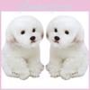 Entzückendes weißes Malteser Plüschtier, mit Fasern gefüllt, langhaariges Stofftier, 33x24x16cm/38x26x21cm