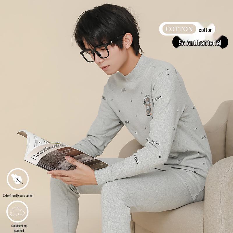 Big Kid Pure Cotton Autumn Underwear Set for Boys - Warm Sweater for Teen Students