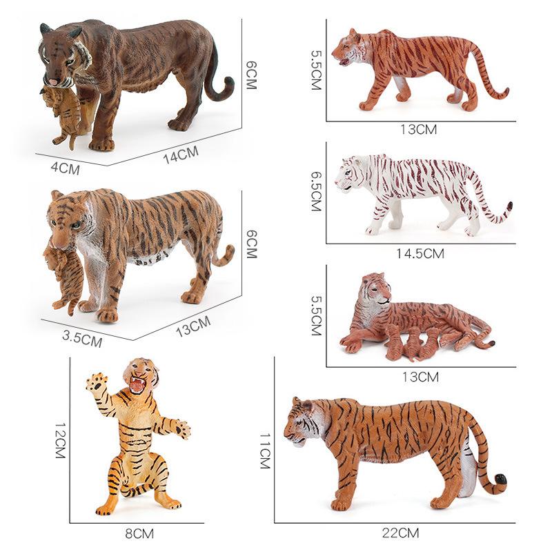 Siberian Tiger Family Hand-Painted Figurine Set – Roaring Tiger, Tigress, and Cub