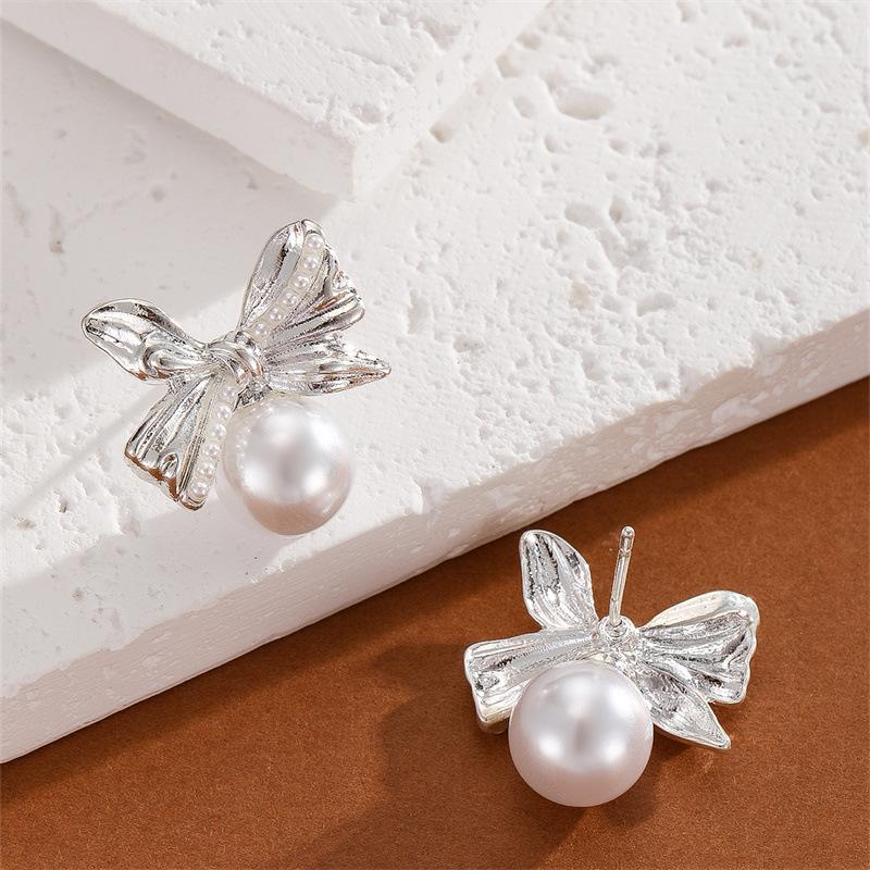 Luxury and Fashion High-end Style Pearl Bowknot Earrings for Women, Necklaces for Ladies, Earrings for Girls