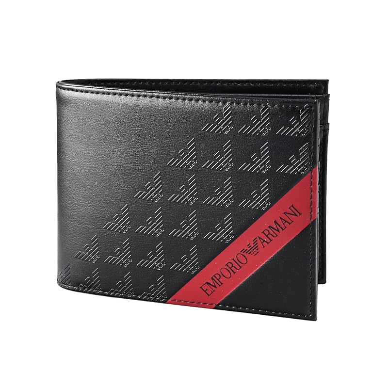 

emporio armani bifold wallet eagle design red band men s black red Y4R165 YQ12V 80681 wallet leather [product]