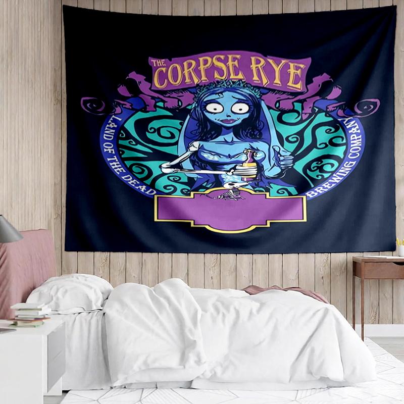 The-Nightmare-Before-Christmas Print Tapestry, Backdrop, Easy Setup, Ideal for Bedroom, Office & Living Room, with Aesthetic Wall Hanging Decor.