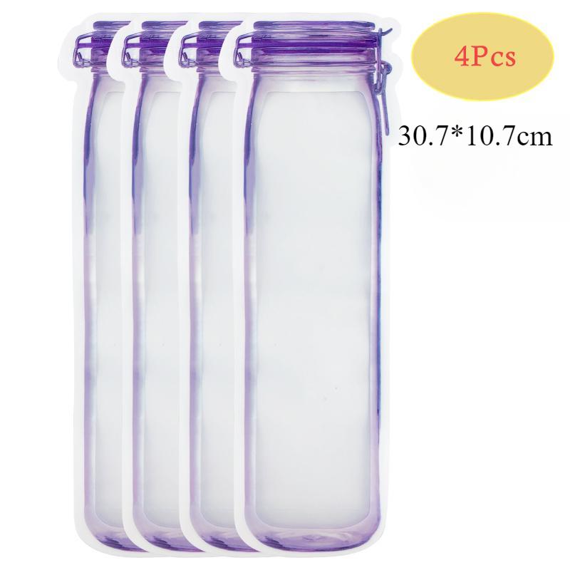 Reusable Zip Lock Bags In The Shape of Jars for Storing Food Products