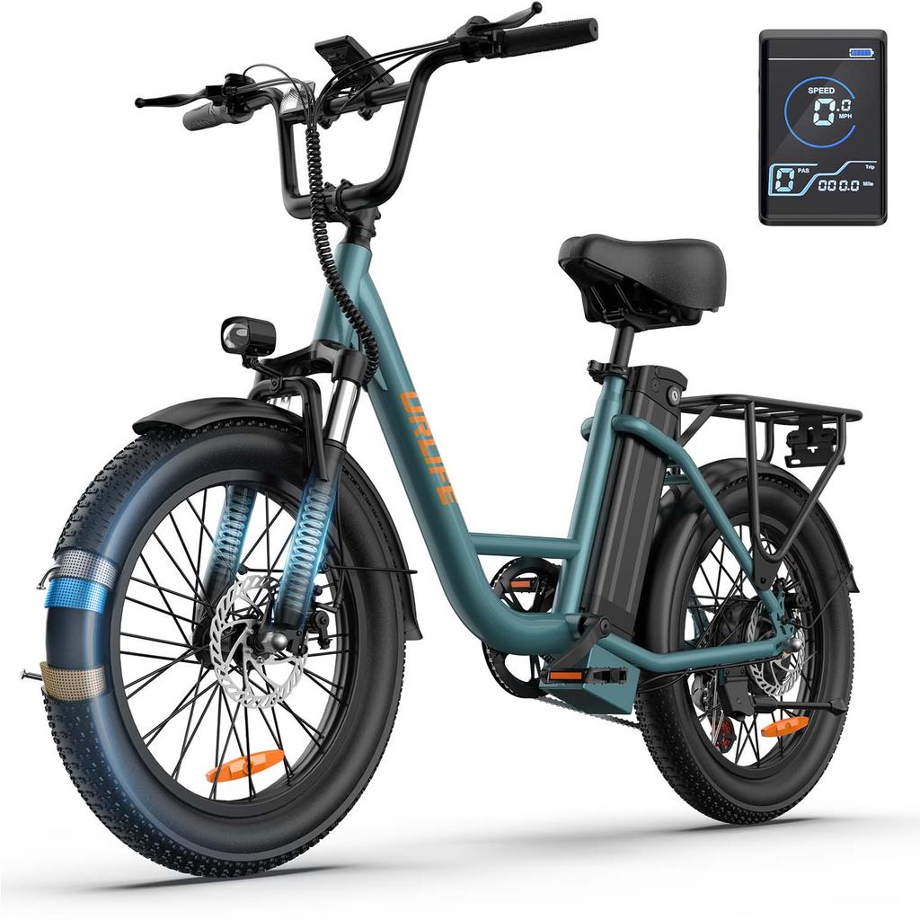 URLIFE E20 Multi Terrain E-Bike 48V13Ah Battery 500W Motor 20 Inch Fat Tires 25KM/H Top Speed 65KM Range City Commuting Electric Bicycle