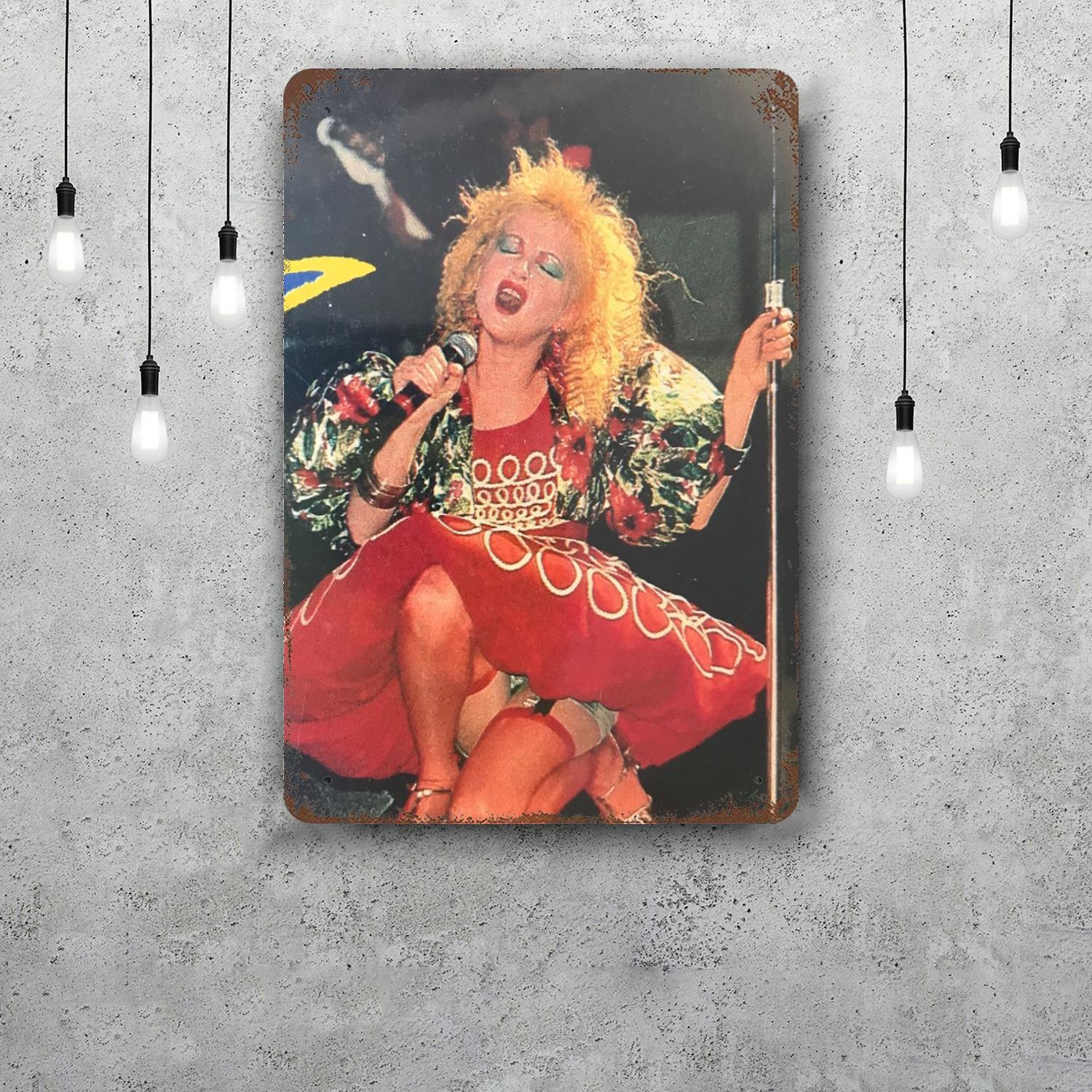 

cyndi lauper Funny Bar Metal Sign Retro Plaque Vintage Sign Alcohol Drinker Pub Club Man Cave Kitchen Wall Decoration 20x30cm（7.8x11.8inch）
