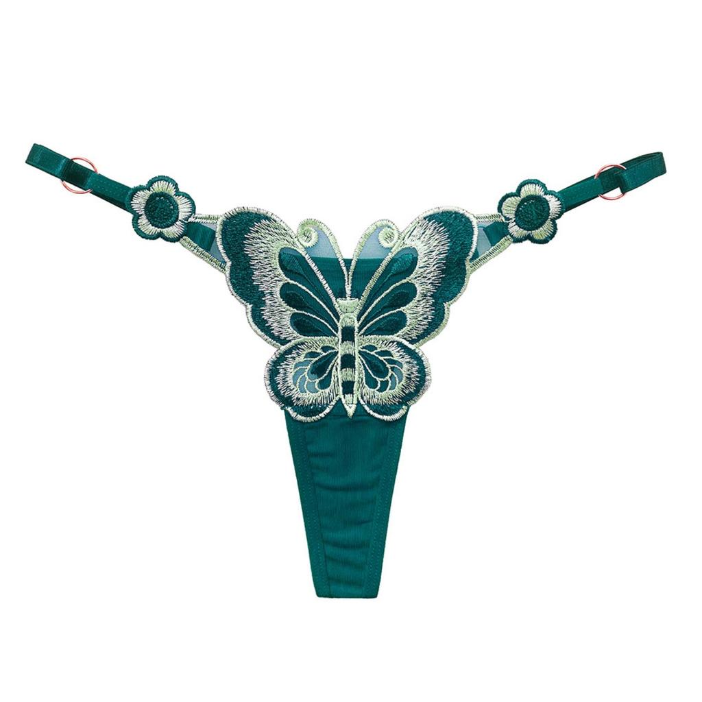 Fashion Butterfly Thong Female Sexy Hotembroidery Adjustable Low Waist Panties For Women