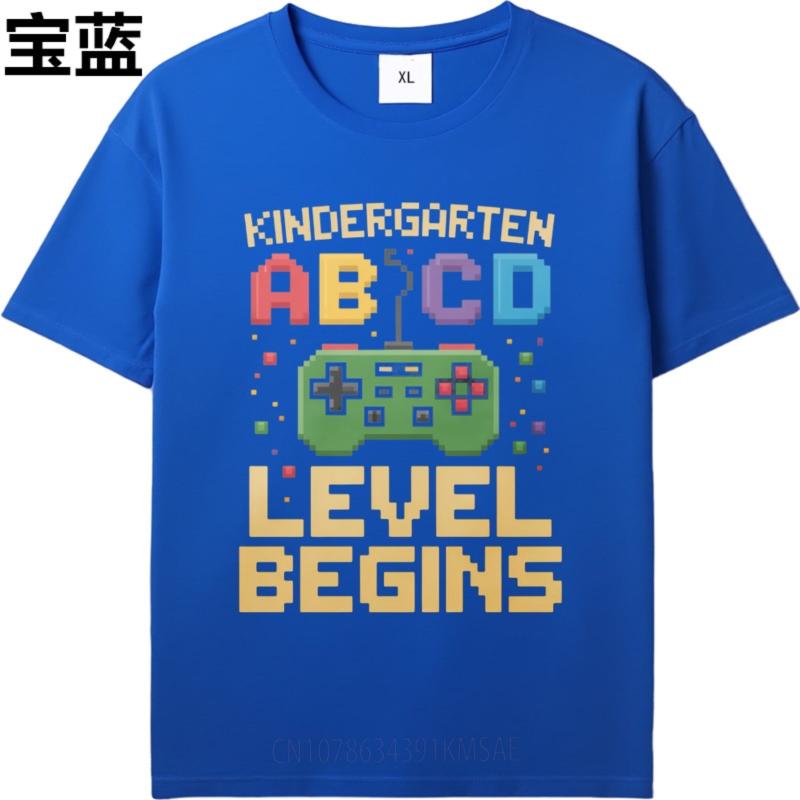 Minimalist Tshirt Summer top Relaxed Fit For him Oneck tshirt Vintage Kindergarten Abcd Level Begins Trendy Unisex Tee shirt