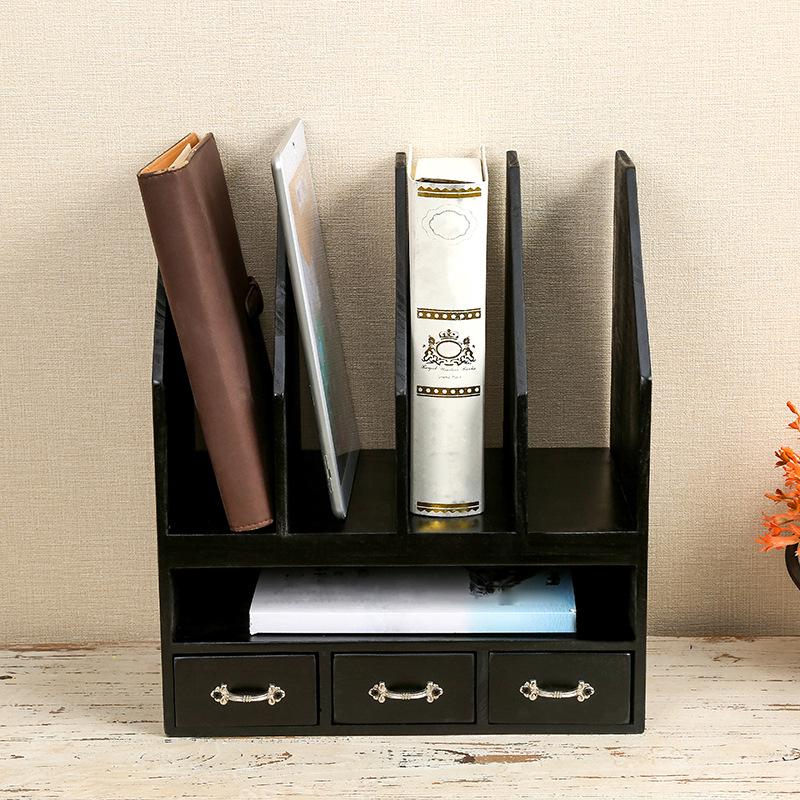 Organizator premium de birou din lemn cu sertare multistrat