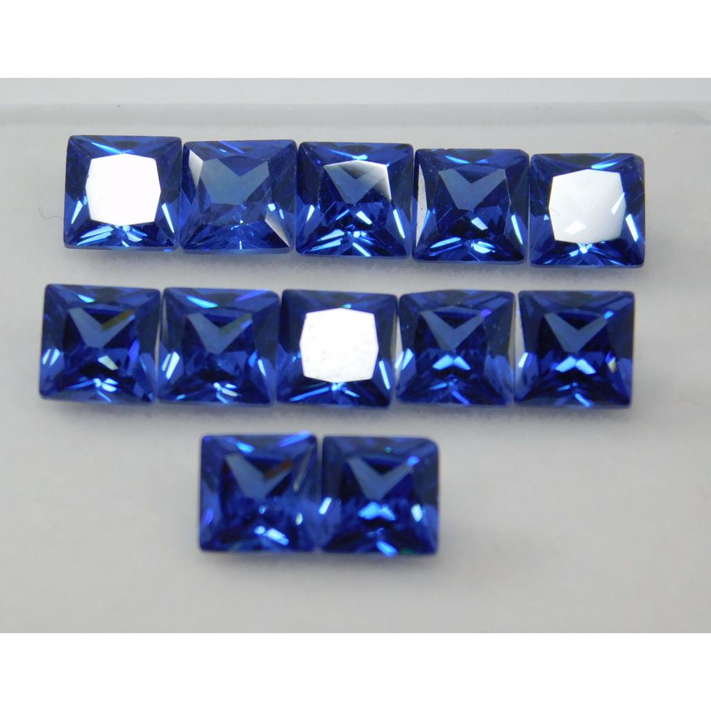 7x5 mm Natural 12 PCS Loose Gemstone CERTIFIED Rare Blue Sapphire Square Cut MULTTIQ135