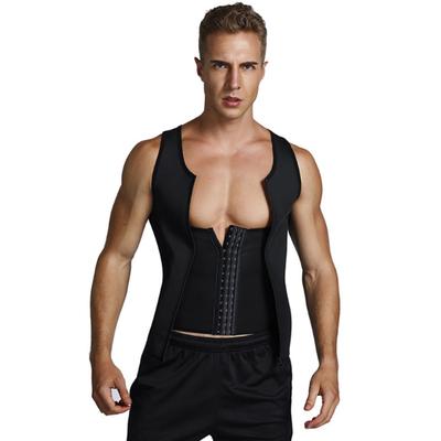 Herren Sauna Weste Atmungsaktiv Verstellbarer Reißverschluss Gewichtsverlust Taillen Trainings Tank Top für Täglich
