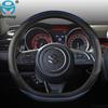 for Suzuki Swift 2017 2018    DERMAY Car Steering Wheel Cover Microfiber Leather + Carbon Fiber Auto