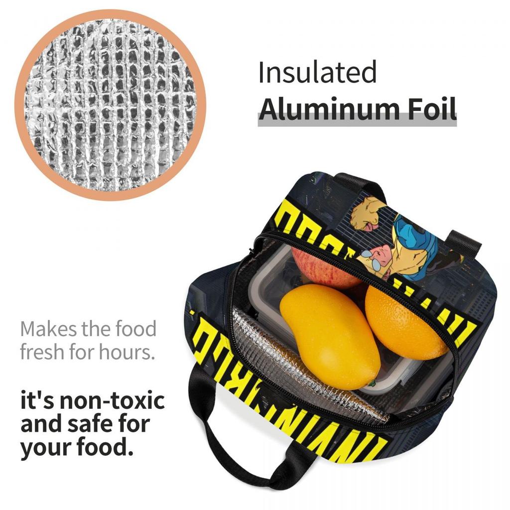 Invincible Mark Grayson Superhero Insulated Lunch Bag Food Container Leakproof Cooler Thermal Bento Box For Work