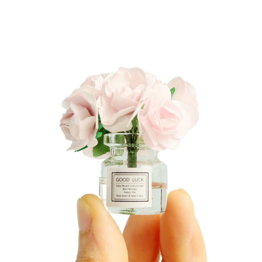 Rose Mikro Rose Ikebana Mehrfarbig Puppe Floral Spielzeug Puppenhaus Blumenvase