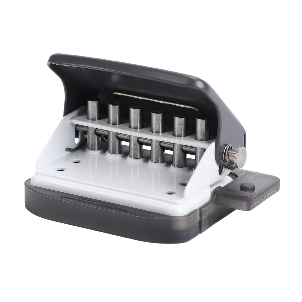 6 Hole Punch 5.5mm Hole Diameter 6mm Feed Depth Loose Leaf Paper Puncher for   B5   Notebook Journal Gray
