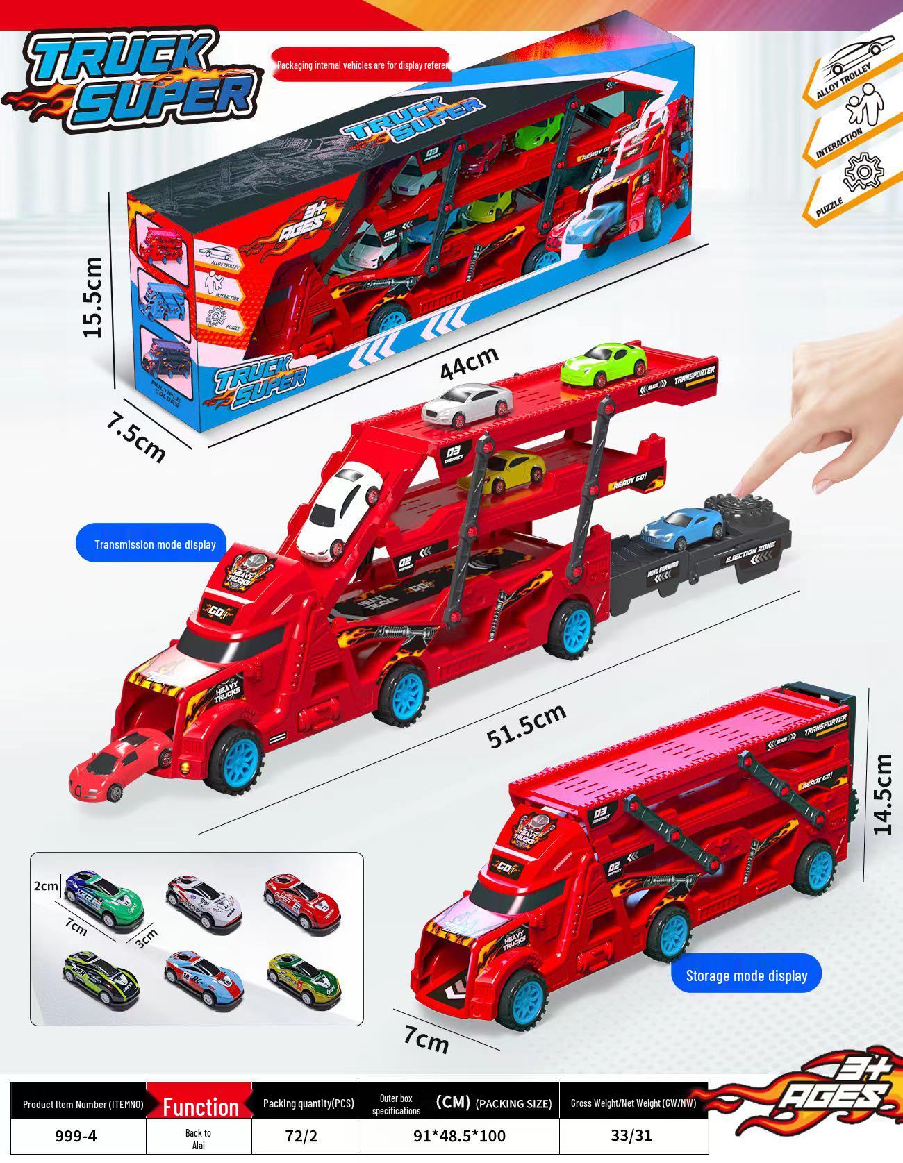 

Cross-Border Sliding Toy Car Set for Boys - Transforming Small Alloy Cars