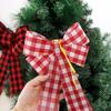 Small Pvc Charming Christmas Bow In Red And White Checkered Design For Decor Festive