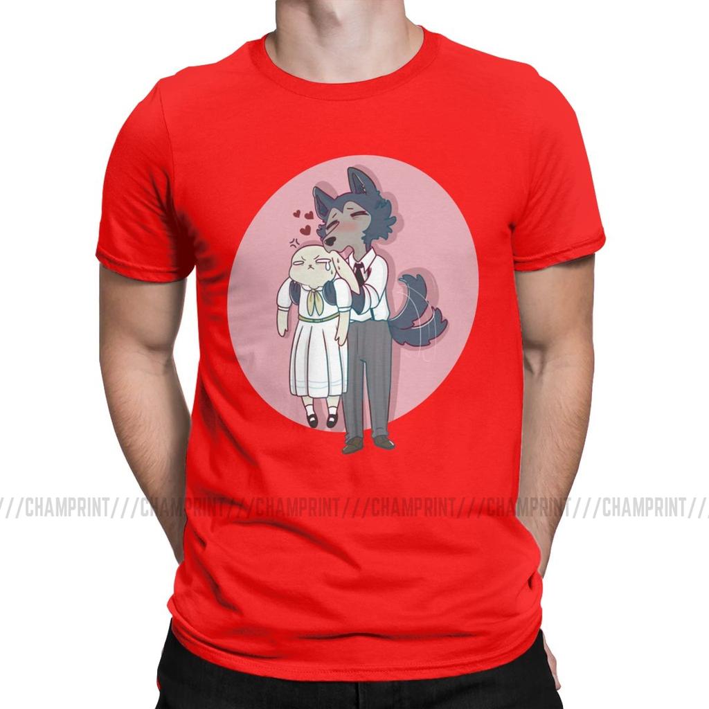 Novità Beastars Legosi Anime T-shirt da Uomo Girocollo Cotone T-shirt Animali Manga Corta