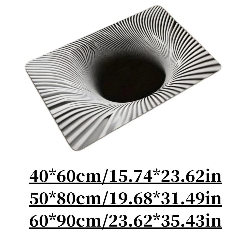 3D Flat Optical Illusion Doormat Non-slip Water-absorbing Bathroom Carpet Durable Abrasion-resistant Bedroom Door Rug Home