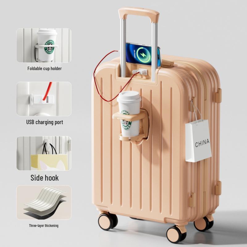 Durable Large Capacity Trolley Suitcase with Combination Lock and Universal Wheels