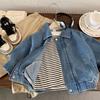 Kinder-Jeansjacke Frühling und Herbst Neue Koreanische Version für Jungen und Mädchen Schicke Jacke Huzhou Zhili Kindermode Trend