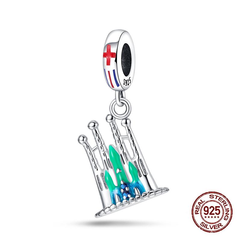 Klassischer Kupfer Eiffelturm Koffer Berühmte Sehenswürdigkeiten Charms Perlen Passend für 3mm Original Armbänder DIY Schmuck Geschenk