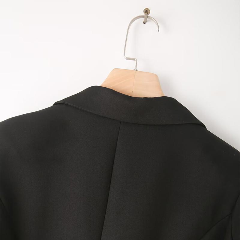 Elegant Vintage Office Lady Blazer Turn Down Collar Button Long Sleeve Coats Autumn Winter Fashion Versatile Suit Jackets