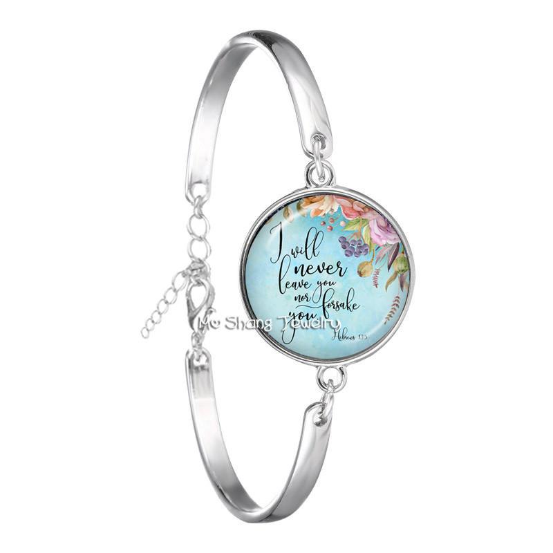 Neues Mode-Bibelvers-Armband Handgefertigtes Glasarmband Schriftzitat Schmuck Christliches Geschenk für Frauen Männer