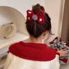 Christmas hairball bow hair band light luxury sweet daily versatile ponytail hair rope design sense niche headrope women