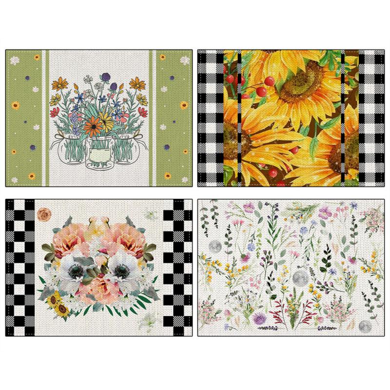 10~50PCS Printed Placemat Wear-resistant And Scratch-resistant Durable Cozy Kitchen Decoration Insulated Placemat Clear Pattern