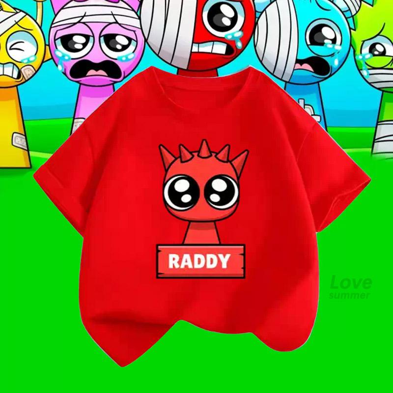 

Cartoon Sprunki T Shirt Kids Incredibox T-shirts Toddler Girls Short Sleeve Tops Boys Summer Clothes Children s Clothing 100 бежевый