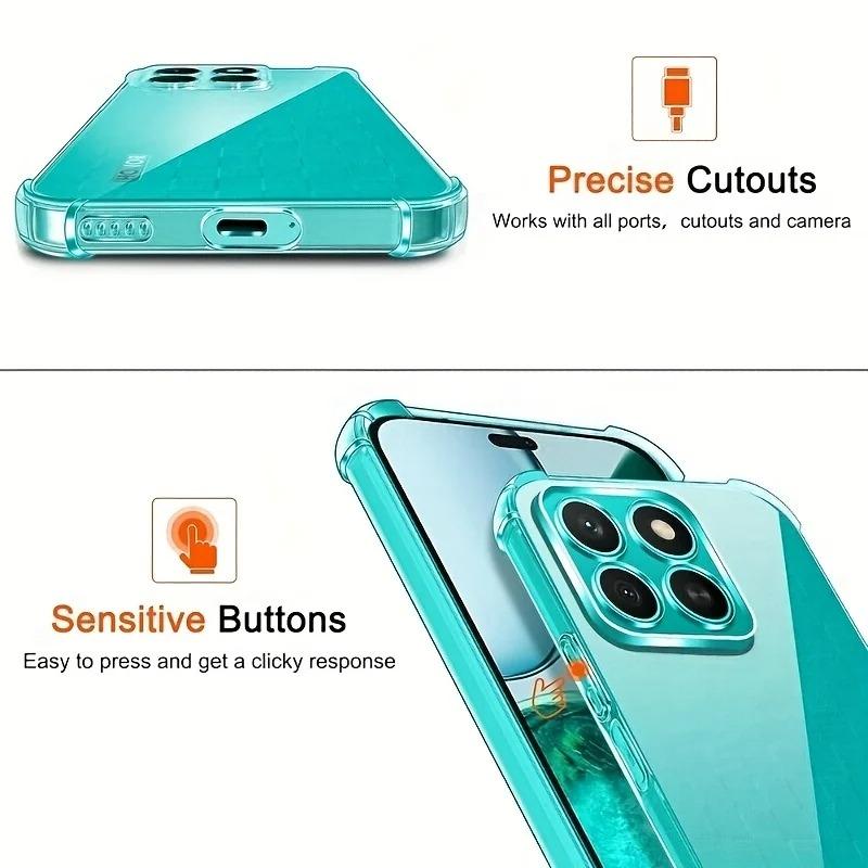 EUCAGR For Transparent Phone Case for Honor X8c 4G Soft TPU Silicone Back Cover for Honor X8c Clear Case
