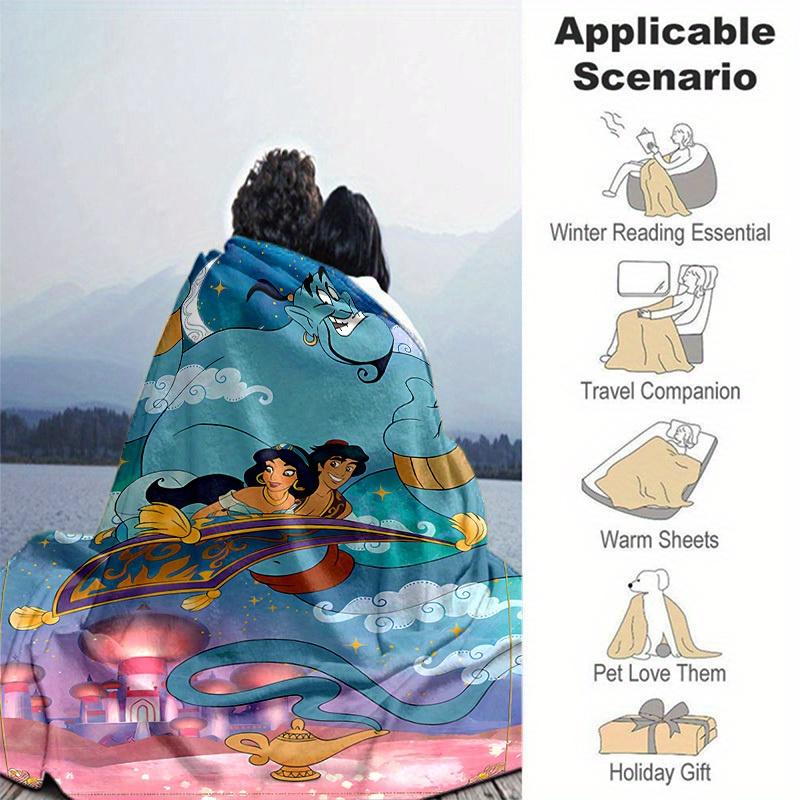 1pc. Cartoon Aladdin Magic Carpet Blanket for Friends and Family, Soft Throw Blanket for Couch Bed Sofa