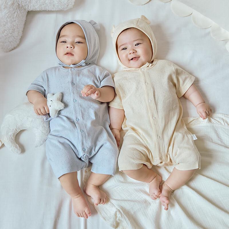 Koala Noses Breathable Cotton Sprout Jacquard Baby Short Sleeve Romper