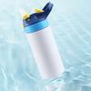Outdoor Simple Solid Color Stainless Steel Vacuum Thermos Cup with Straw with Handle Children's Water Cup Portable Sports Cup