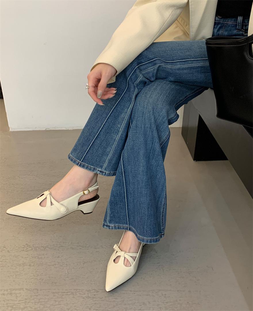 

2025 весна новая остроносый тонкий каблук высокий каблук европейская и американская мода сумка голова женская обувь 39 абрикосовый