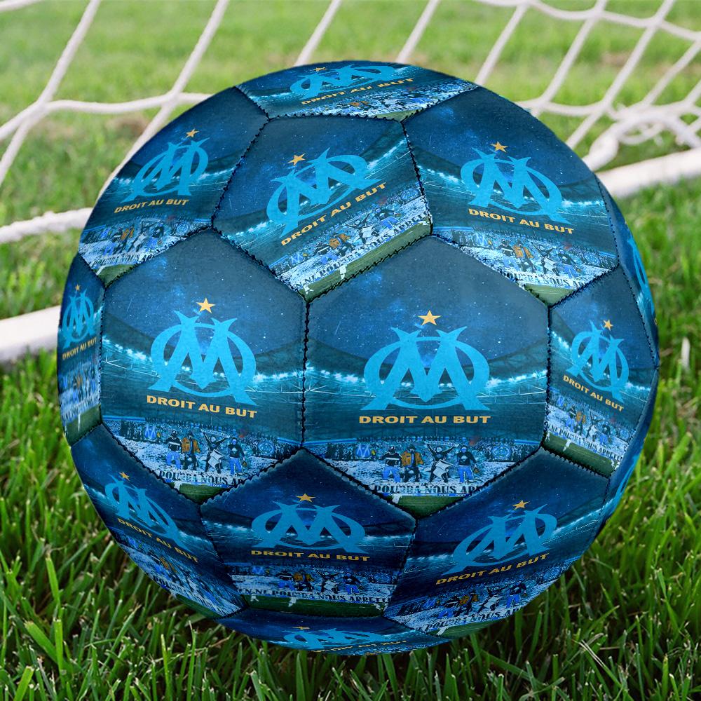 Olympique Football Crest Printed Size 5 Soccer Balls, High-Quality, Anti-Slip, Protective Football, A Unique Gift , Birthdays, Christmas Gifts