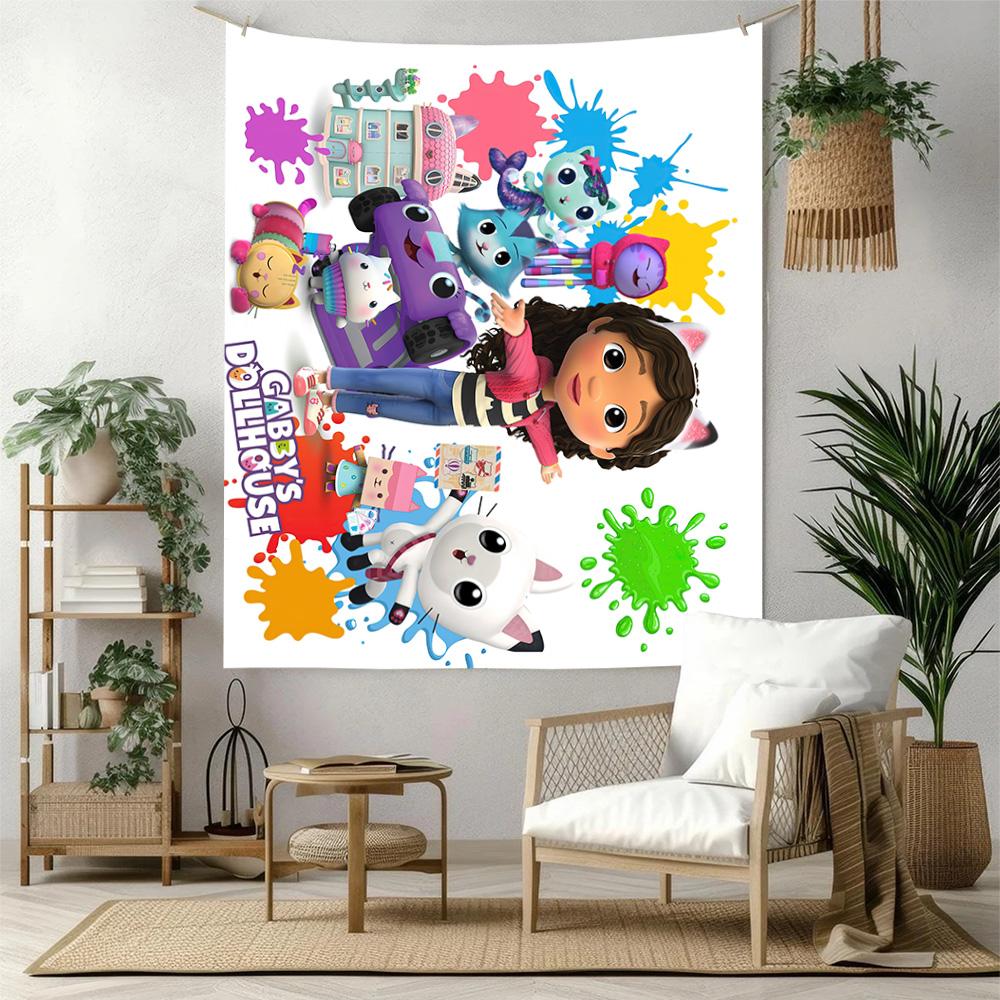 Cartoon Niedlich Gabbys8 Wanddeko Wandteppich Kunst Für Haustier Gedenken Geburtstag Hochzeitsparty Kulisse Familiengeschenk