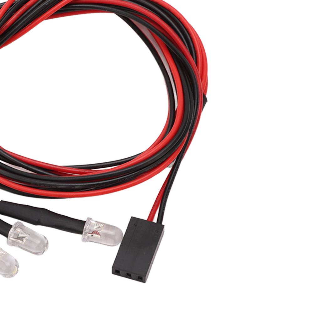 5 Sets 4 LED RC Car Light High Brightness Diameter 5mm White Red Light RC LED Lights Kits for Modified Headlights