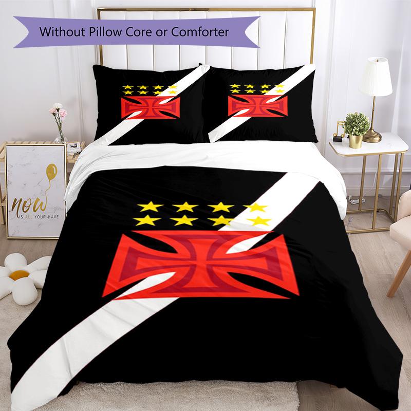 Vasco Football Club Printed Pattern Duvet Cover Set – Includes 1 Duvet Cover and 2 Matching Pillowcases Bedroom Decor Christmas Gifts