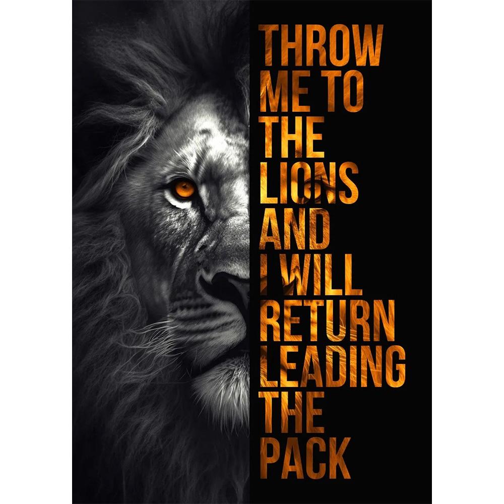 Animal Motivation Poster Panther Lion Motivational Canvas Posters Prints Canvas Painting Focus Conquer Fearless Mural Wall Decor