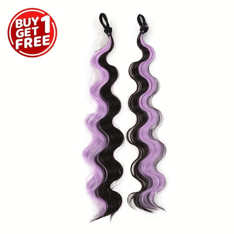 

Aosiwig Синтетические радужные хвостики, длинные эластичные резинки, хвостики-наращивания, обертывание вокруг шиньона для женщин, девушек, повседневная вечеринка