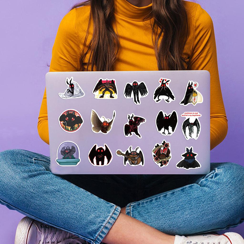 50 Cartoon Moth Man Doodle Stickers Guitar Notebook Suitcase DIY Waterproof Stickers