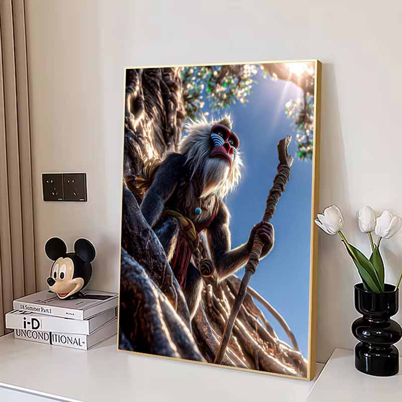 Disney 5D DIY Diamond Painting Lion King Raffichi Theme Illustration Cartoon Full Diamond Mosaic Diamond Painting Art Wall Decoration Craft Set