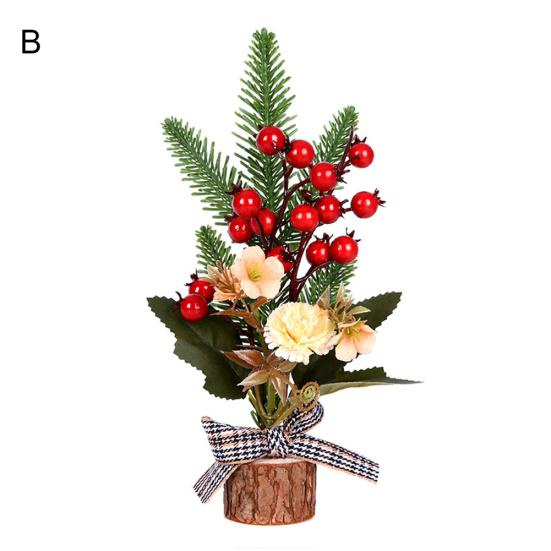 Urlaub Fake Tree Branch Berry Flower Christmas Showcase Ornament Desktop Decor