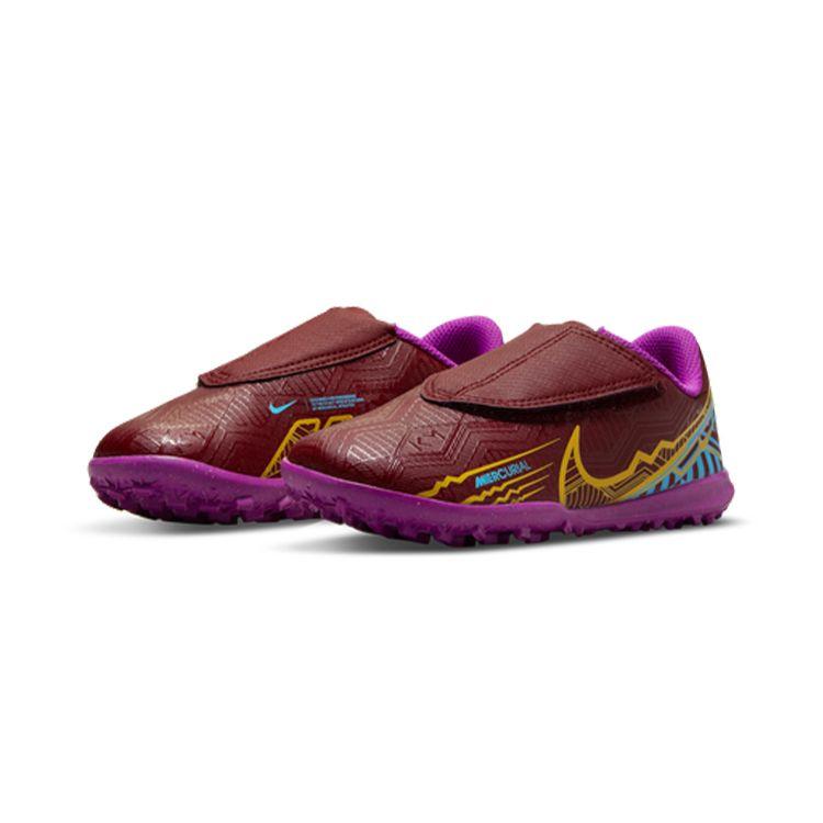 Nike Vapor 15 Club Okrągły Nosek Wygodne Niskie Buty Piłkarskie dla Dzieci Buty Piłkarskie dla Dzieci Brązowo-Fioletowe DO9798-694